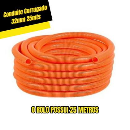 Imagem de Conduite Corrugado 32mm 25mts Eletroduto Flexível PVC
