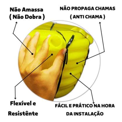 Imagem de Conduite Flexível Pvc 3/4 Corrugado Amarelo 50 Metros Adtex