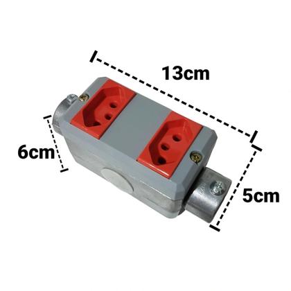 Imagem de Condulete C alumínio 3/4 Tramontina tomada dupla