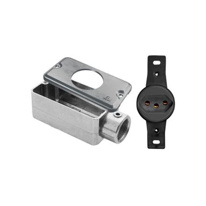 Imagem de Condulete E+Tampa 1Mod Redondo Wetzel+1Mod Tomada Transmóbil