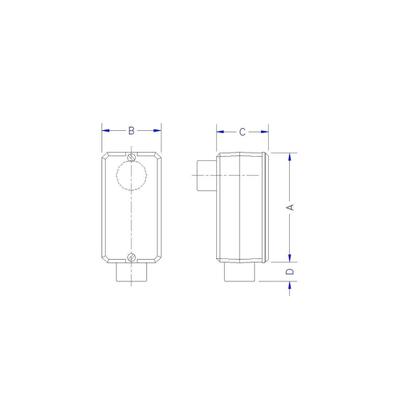 Imagem de Condulete fixo 1/2" tipo "LB" - sem tampa / rosca BSP / sem pintura