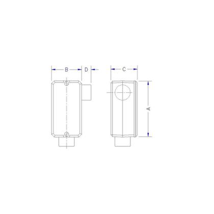 Imagem de Condulete fixo 3/4" tipo "LL" - sem tampa / rosca BSP / com pintura eletrostática a pó