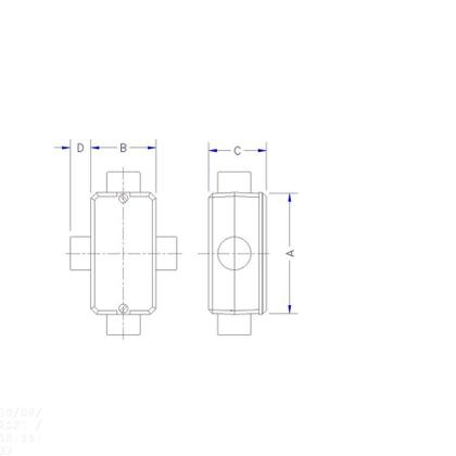 Imagem de Condulete fixo 3/4" tipo "X" - sem tampa / rosca BSP / sem pintura