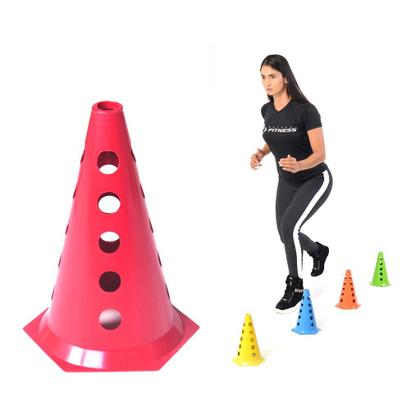 Imagem de Cone com Furo para Exercicios de Agilidade Velocidade Futebol Academia Circuito em Casa Treinamento Funcional