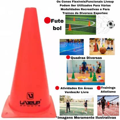 Imagem de Cone de Agilidade Demarcação Treinamento Funcional 28cm Liveup