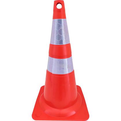 Imagem de Cone de Sinalização 75 Cm Laranja e Branco Plastcor