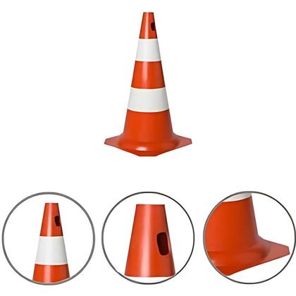Imagem de Cone Flexível Laranja 75cm Refletivo Sinalização Plastcor