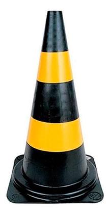 Imagem de Cone Sinalização De Trânsito Rígido 75cm Amarelo E Preto
