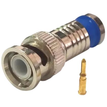 Conector BNC Compressão RG6 Pino Solto - Várias Imagem de Conector BNC Compressão RG6 Pino Solto