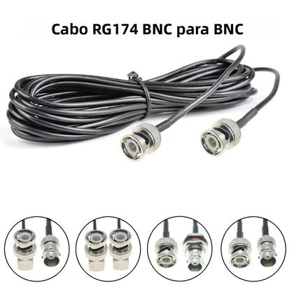 Imagem de Conector BNC Macho Fêmea Com Plugue E Conector De Rosca Para Cabo RG174, Extensão De Ângulo Reto,