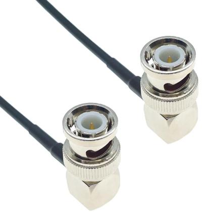 Imagem de Conector BNC Macho Fêmea Com Plugue E Conector De Rosca Para Cabo RG174, Extensão De Ângulo Reto,
