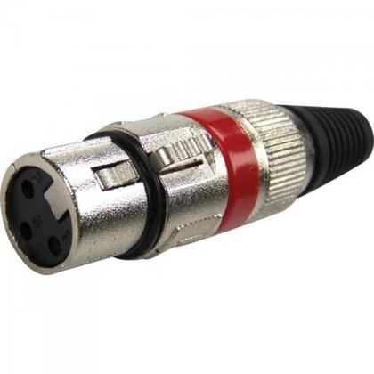 Imagem de Conector Cannon Fêmea Vermelho YS1057A-VM Corpo Metálico Genérico - PCT / 5