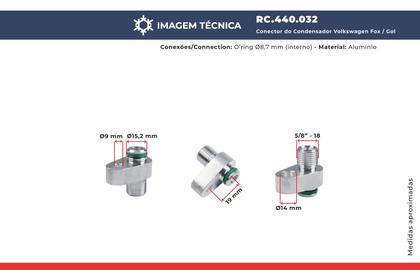 Imagem de Conector Condensador Fox / Gol Radial 8mm Niple 6mm Alumínio