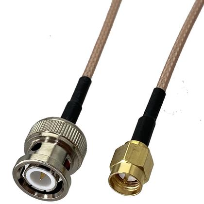 Imagem de Conector Conversor Coaxial RF BNC Macho Para SMA Macho Cabo Jumper De 4 Polegadas a 5M