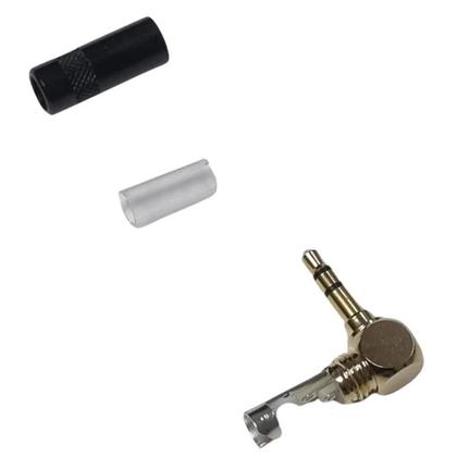 Imagem de Conector custom sound p2 90 graus stereo profissional csjp 90 bk gd preto dourado cs805