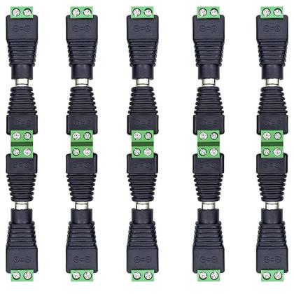 Imagem de Conector DC Sem Solda Verde 5 Pares Macho E Fêmea 5.5*2.1mm Terminal De Monitoramento De Energia Com