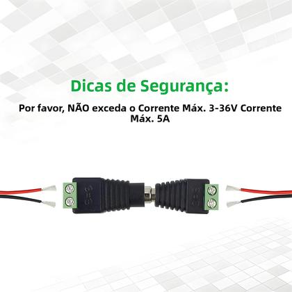 Imagem de Conector DC Sem Solda Verde 5 Pares Macho E Fêmea 5.5*2.1mm Terminal De Monitoramento De Energia Com