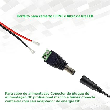 Imagem de Conector DC Sem Solda Verde 5 Pares Macho E Fêmea 5.5*2.1mm Terminal De Monitoramento De Energia Com