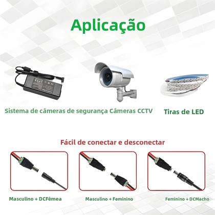 Imagem de Conector DC Sem Solda Verde 5 Pares Macho E Fêmea 5.5*2.1mm Terminal De Monitoramento De Energia Com