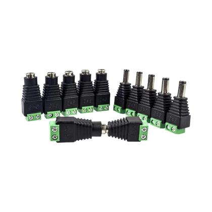 Imagem de Conector DC Sem Solda Verde 5 Pares Macho E Fêmea 5.5*2.1mm Terminal De Monitoramento De Energia Com