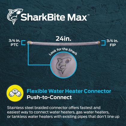 Imagem de Conector de aquecedor de água SharkBite 61cm em aço inoxidável