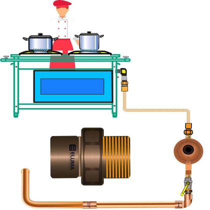 Imagem de Conector de bronze 28 mm  x 1" Macho-Bolsa Água Quente e Fria e Gás