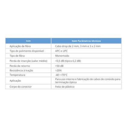 Imagem de Conector de Campo EVUS FAST SC/ APC SM para Fibra Optica PCT/10