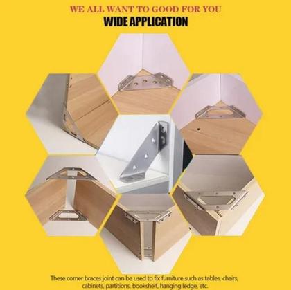 Imagem de Conector de Canto de Aço Inoxidável Ângulo de 90 para Móveis Universal Kit 15 cant. 105 paraf. F-567 Saint Plus