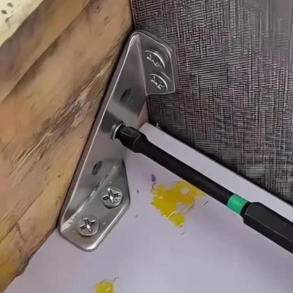 Imagem de Conector de Canto de Aço Inoxidável Ângulo de 90 para Móveis Universal Kit 15 cant. 105 paraf. F-567 Saint Plus