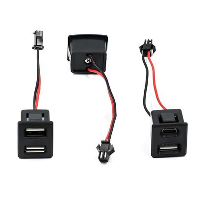 Imagem de Conector De Carregamento USB Tipo-C Feminino De Camada Dupla Preto Com Cabo