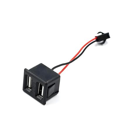 Imagem de Conector De Carregamento USB Tipo-C Feminino De Camada Dupla Preto Com Cabo