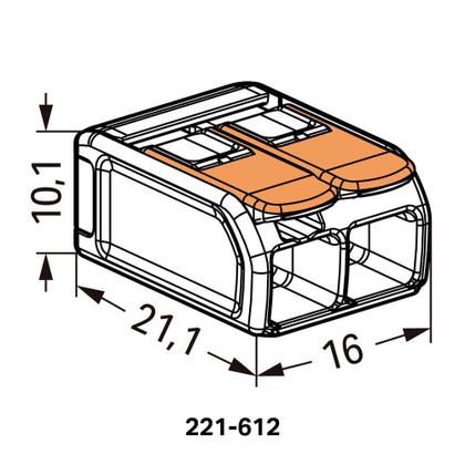 Imagem de Conector de Emenda Chuveiro 41A 2 Polos Flowpack Wago