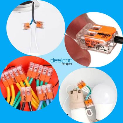 Imagem de Conector de Fios com 2 Polos Linha 221 Wago 2210412