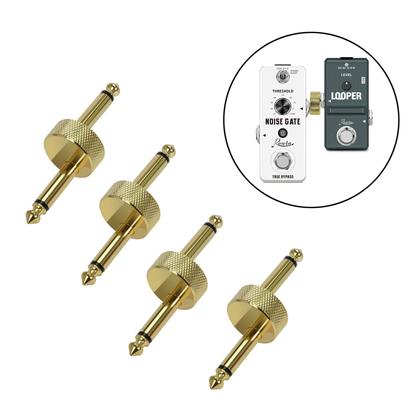 Imagem de Conector De Pedal De Guitarra Tipo Z De 6.3mm (1/4 De Polegada) - Pacote Com 4 Acopladores Macho De