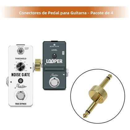 Imagem de Conector De Pedal De Guitarra Tipo Z De 6.3mm (1/4 De Polegada) - Pacote Com 4 Acopladores Macho De