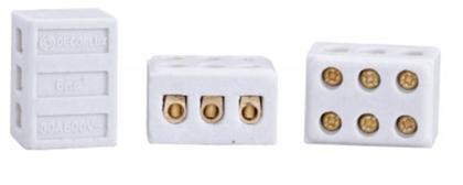 Imagem de Conector de Porcelana 3 Pólos 6 mm² 30A 600V