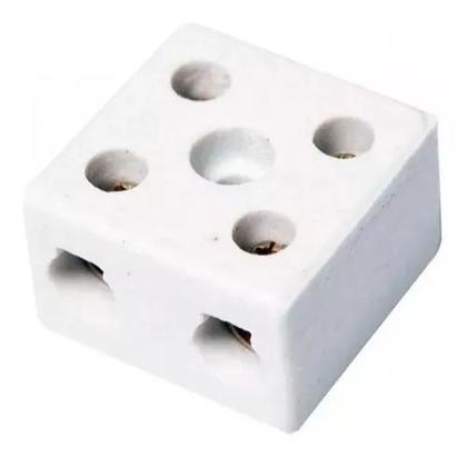 Imagem de Conector De Porcelana Para Fios Chuveiro 16mm De 2 Polos