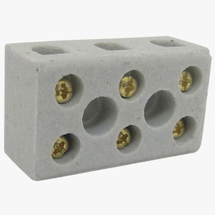 Imagem de Conector De Porcelana Para Fios Chuveiro 6mm/10mm De 3 Polos