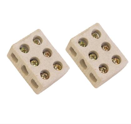 Imagem de Conector de Porcelana Tripolar 10mm para Chuveiro - 2 Unidades