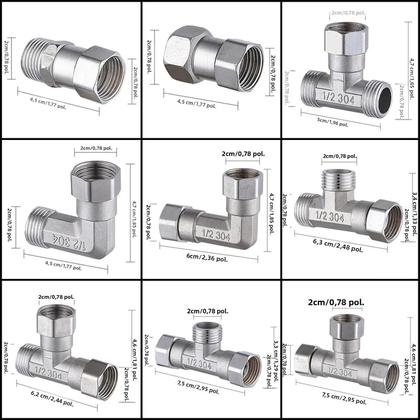 Imagem de Conector Em T De Aço Inoxidável Com Divisor De 3 Vias, Conector Flexível Removível Com Tampa