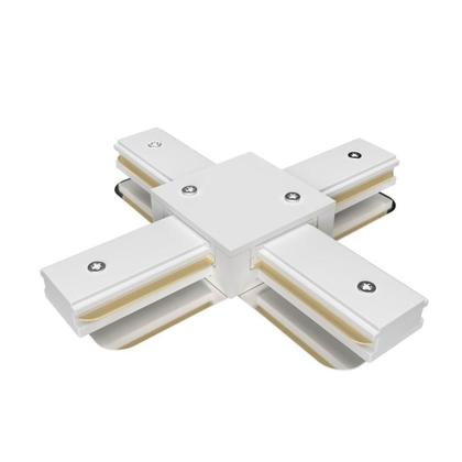 Imagem de Conector Emenda Llum Tipo X Para Trilho Eletrificado Bivolt Branco