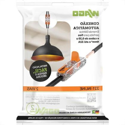 Imagem de Conector Emenda Wago Flow Com Alavanca 32A 0.14Mm A 4Mm Com 2Pecas 221-2411/K000-0008