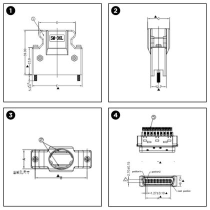 Imagem de Conector Encoder Drive MDR36 3M 10336 10336 36P 36 Pinos