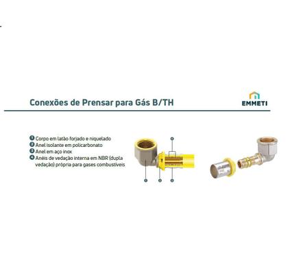 Imagem de Conector  Fêmea Móvel  para Gás 16mm X 3/4 - Prensar Emmeti