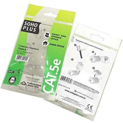 Imagem de Conector femea rj45 cat.5e t568a/b 35050423 soho plus furukawa