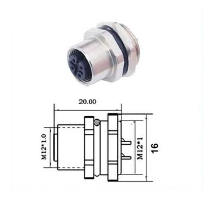 Imagem de Conector M12 8 Pinos Femea Para Porta Painel Ou Sensor