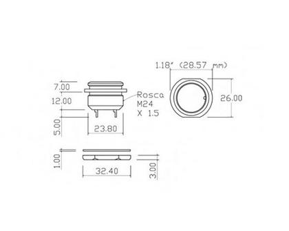 Imagem de Conector Macho para Painel com Base Redonda 8 Vias - JA/P8P - Melro