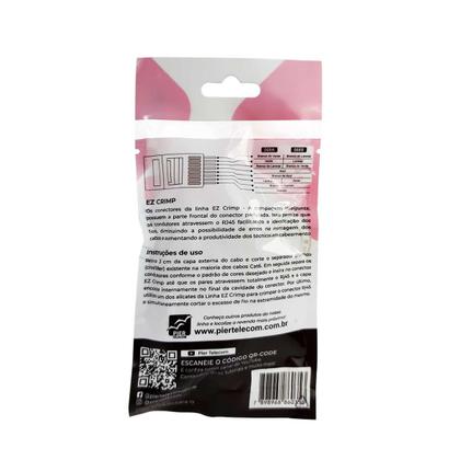 Imagem de Conector Macho Plug RJ45 Cat6 de Passagem EZ Crimp Pacote com 10 Peças - Pier