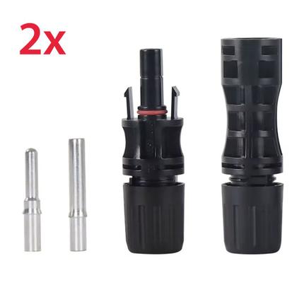 Imagem de Conector MC4 40A 1500V Energia Solar Pino Sólido kit 2 Pares