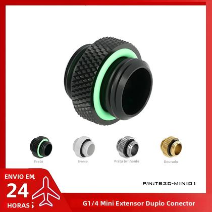 Imagem de Conector Mini Extensor Duplo De 4 Cores M-M Macho-Macho G1/4 Para Bomba E Válvula De Reservatório